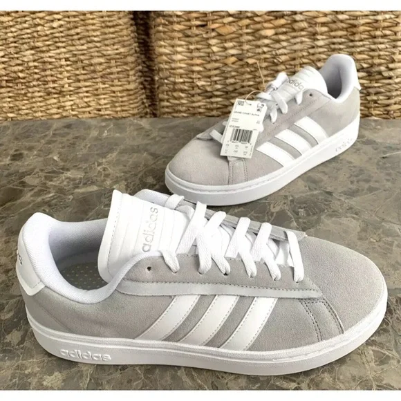 Adidas Grand Court Alpha Sneaker Suede Leather Grey White Couldfoam Comfort - Picture 3 of 15